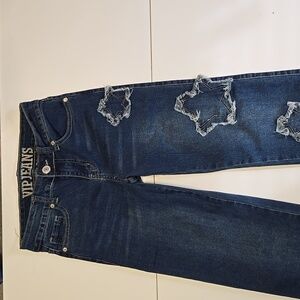 ⚠️VIP JEANS Star Cut Out Designed Denim Jeans Straight Leg. WORN ONCE